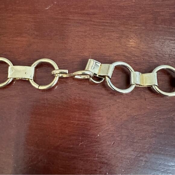 Gold Textured Metal Belt Square Filigree Link Chain Boho Bohemian 90s Y2K - Picture 2 of 8